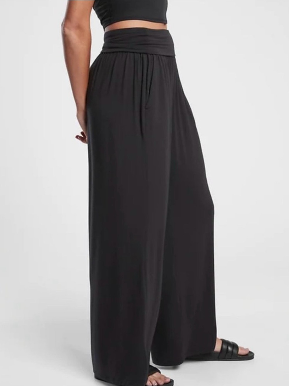 Athleta Wide Leg Black Studio Pants - Picture 3 of 9